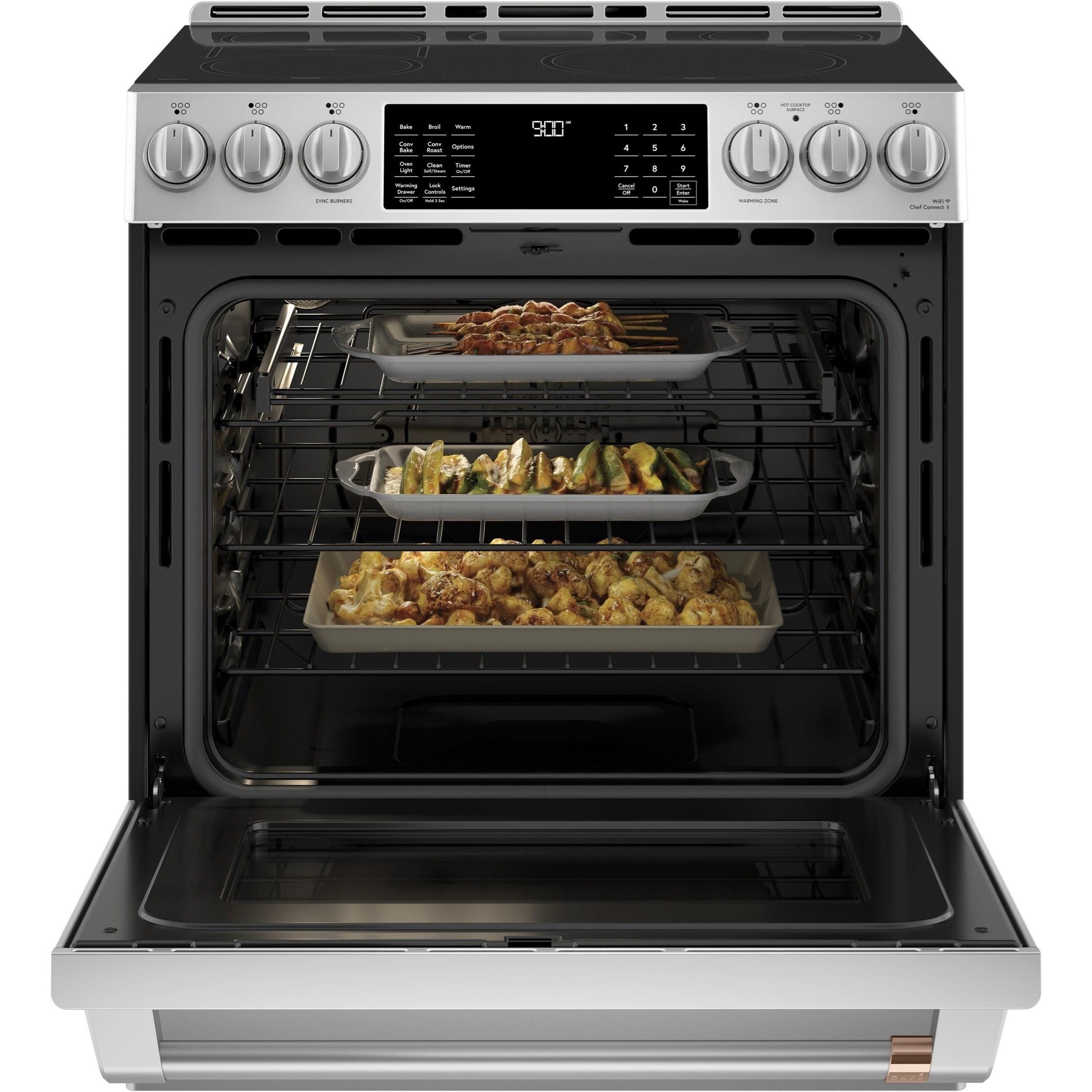 GE Appliances CHS900P2MS1 Cafe´™ 30" Smart SlideIn, FrontControl